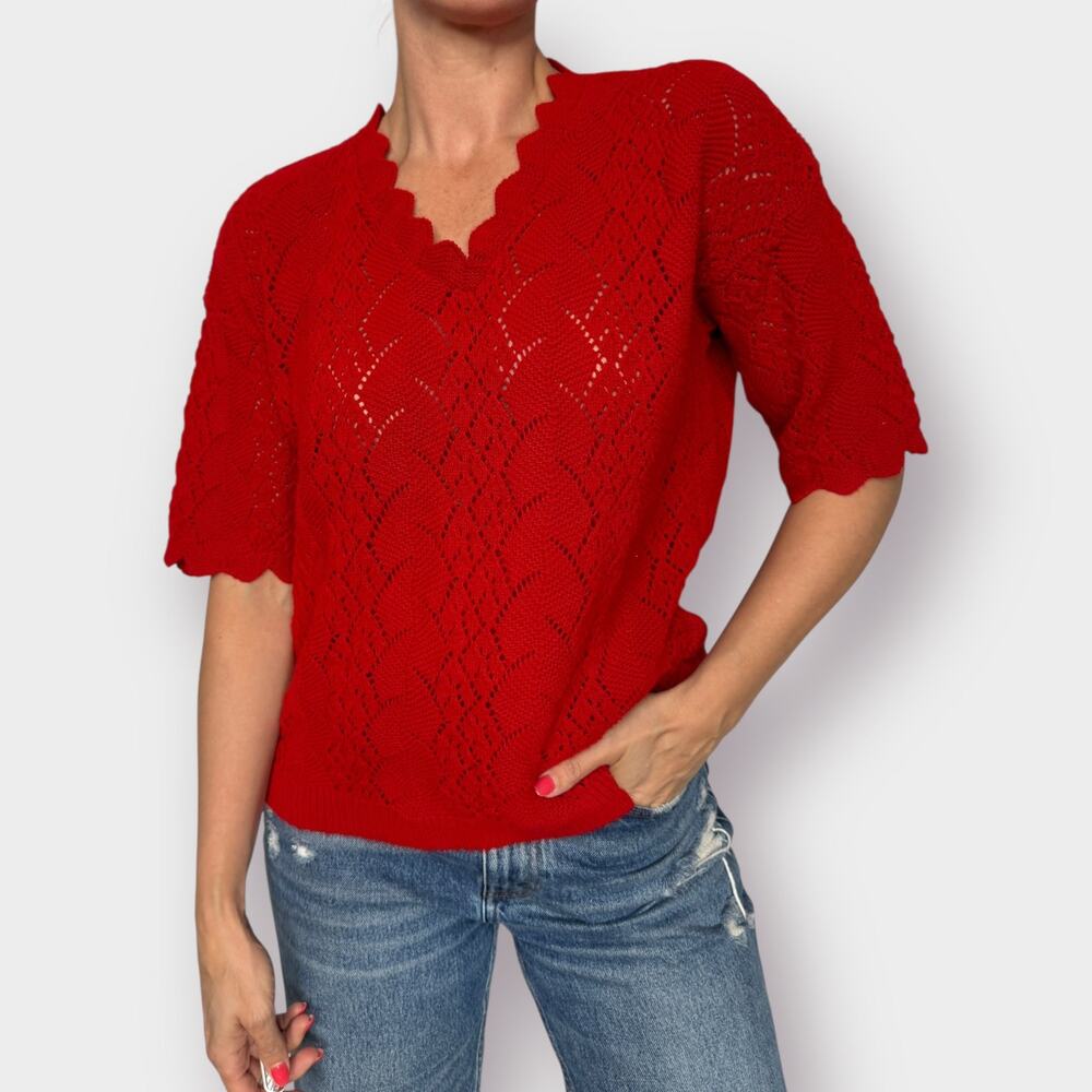 90s Blair Red Short Sleeve Sweater‎